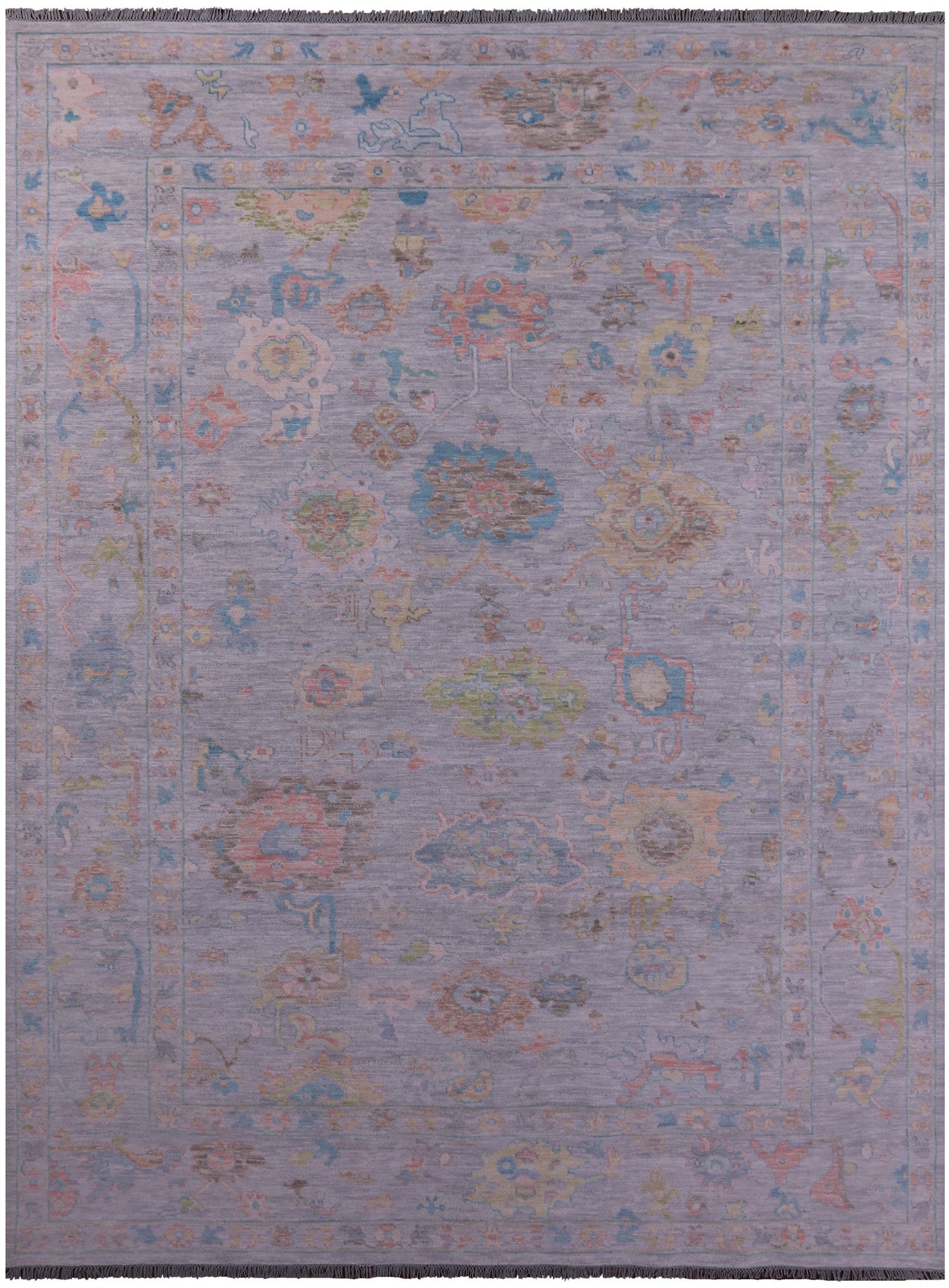 Silver Turkish Oushak Handmade Wool Rug - 10' 1" X 13' 10" - Golden Nile