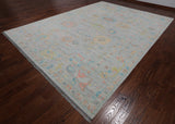 SUPER SALE Silver Turkish Oushak Handmade Wool Rug - 10' 1" X 13' 10"