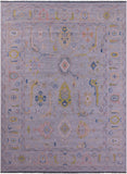 Silver Turkish Oushak Hand Knotted Wool Rug - 10' 3" X 13' 8" - Golden Nile
