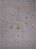 SUPER SALE Silver Turkish Oushak Hand Knotted Wool Rug - 10' 3" X 13' 8"