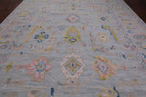 SUPER SALE Silver Turkish Oushak Hand Knotted Wool Rug - 10' 3" X 13' 8"