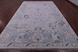 Silver Turkish Oushak Hand Knotted Wool Rug - 10' 0" X 13' 11" - Golden Nile