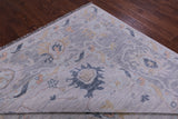 Silver Turkish Oushak Hand Knotted Wool Rug - 10' 0" X 13' 11" - Golden Nile