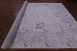 Silver Turkish Oushak Hand Knotted Wool Rug - 10' 0" X 13' 11" - Golden Nile
