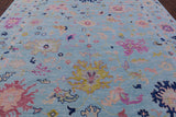 Blue Turkish Oushak Hand Knotted Wool Rug - 10' 1" X 13' 11" - Golden Nile