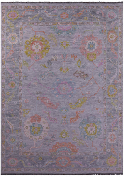 Grey Turkish Oushak Hand Knotted Wool Rug - 10' 3" X 13' 11" - Golden Nile