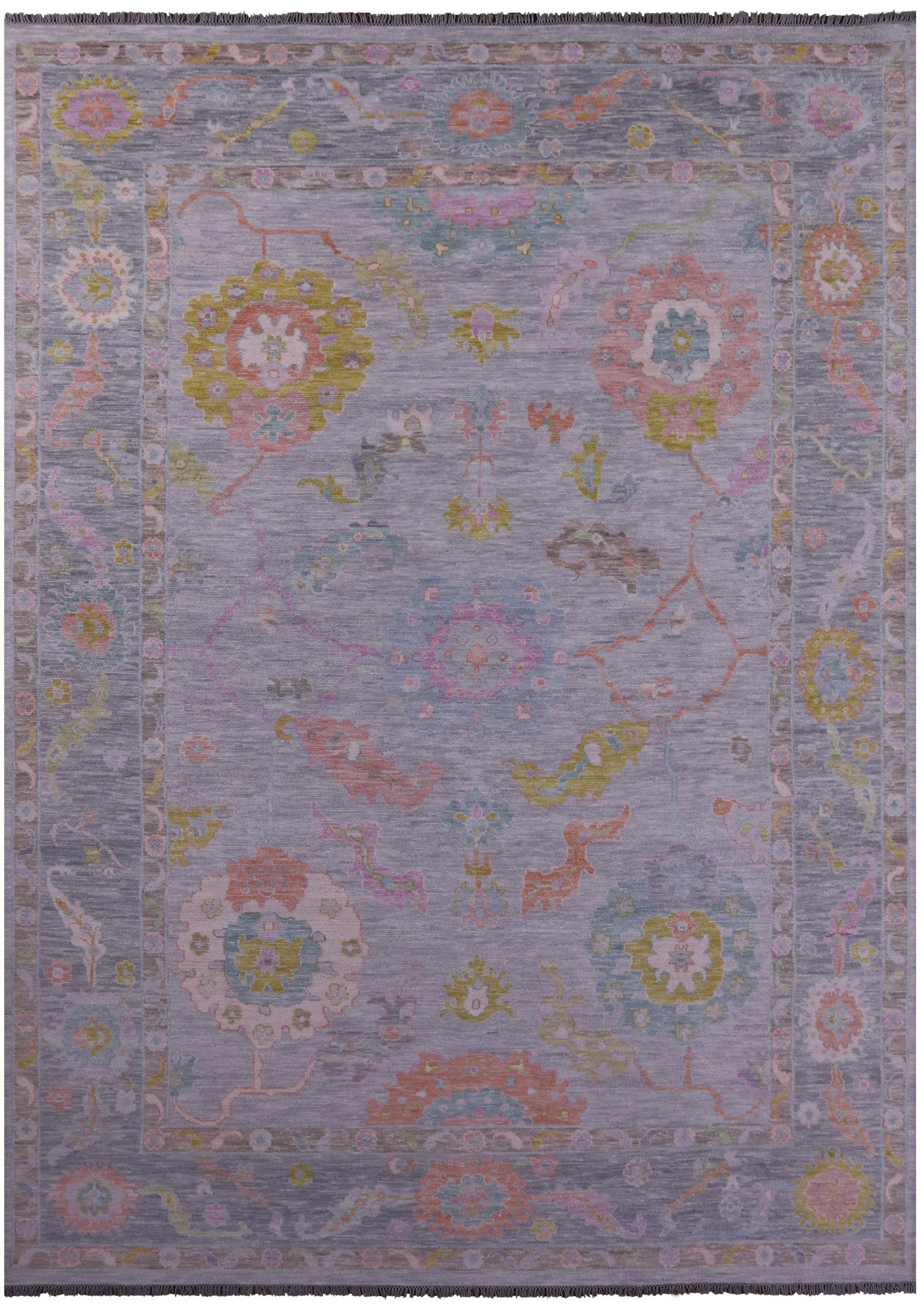 Grey Turkish Oushak Hand Knotted Wool Rug - 10' 3" X 13' 11" - Golden Nile