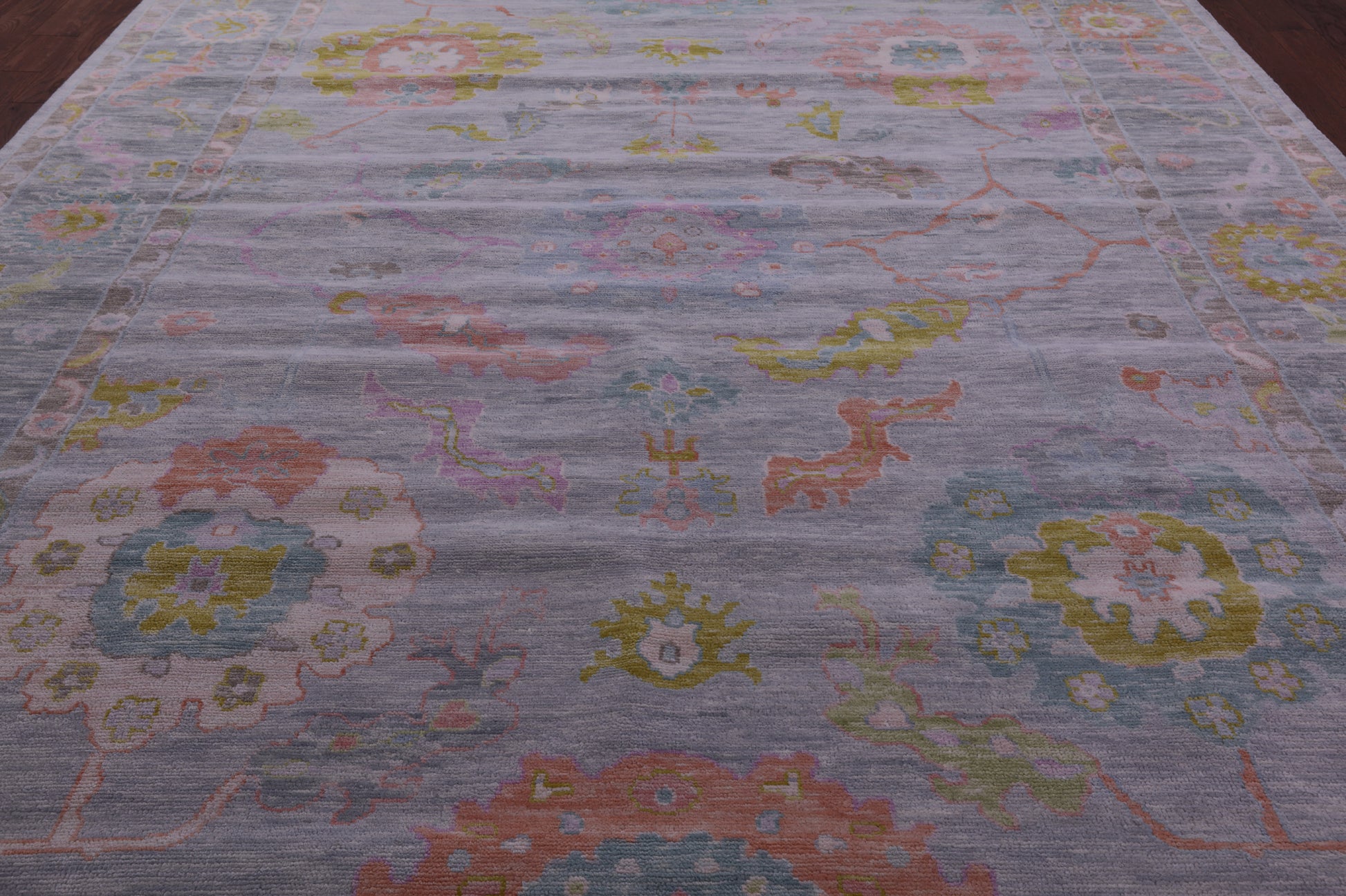 Grey Turkish Oushak Hand Knotted Wool Rug - 10' 3" X 13' 11" - Golden Nile