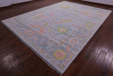 Grey Turkish Oushak Hand Knotted Wool Rug - 10' 3" X 13' 11" - Golden Nile