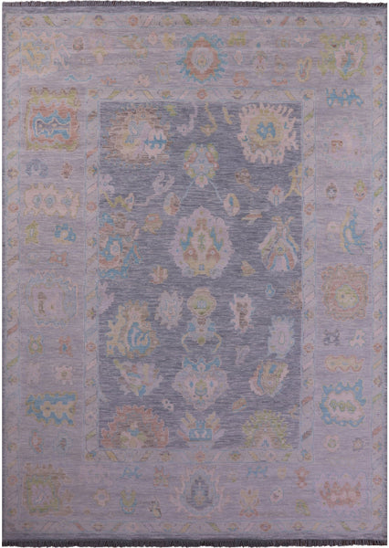 Silver Turkish Oushak Hand Knotted Wool Rug - 10' 3" X 13' 11" - Golden Nile