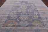 Silver Turkish Oushak Hand Knotted Wool Rug - 10' 3" X 13' 11" - Golden Nile