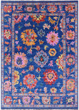 Blue Turkish Oushak Hand Knotted Wool Rug - 10' 2" X 13' 9" - Golden Nile