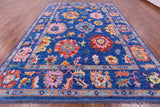 Blue Turkish Oushak Hand Knotted Wool Rug - 10' 2" X 13' 9" - Golden Nile