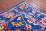 Blue Turkish Oushak Hand Knotted Wool Rug - 10' 2" X 13' 9" - Golden Nile