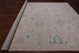 SUPER SALE Ivory Turkish Oushak Hand Knotted Wool Rug - 10' 1" X 13' 11"