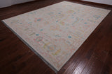 SUPER SALE Ivory Turkish Oushak Hand Knotted Wool Rug - 10' 1" X 13' 11"