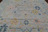 SUPER SALE Silver Turkish Oushak Hand Knotted Wool Rug - 10' 3" X 13' 10"