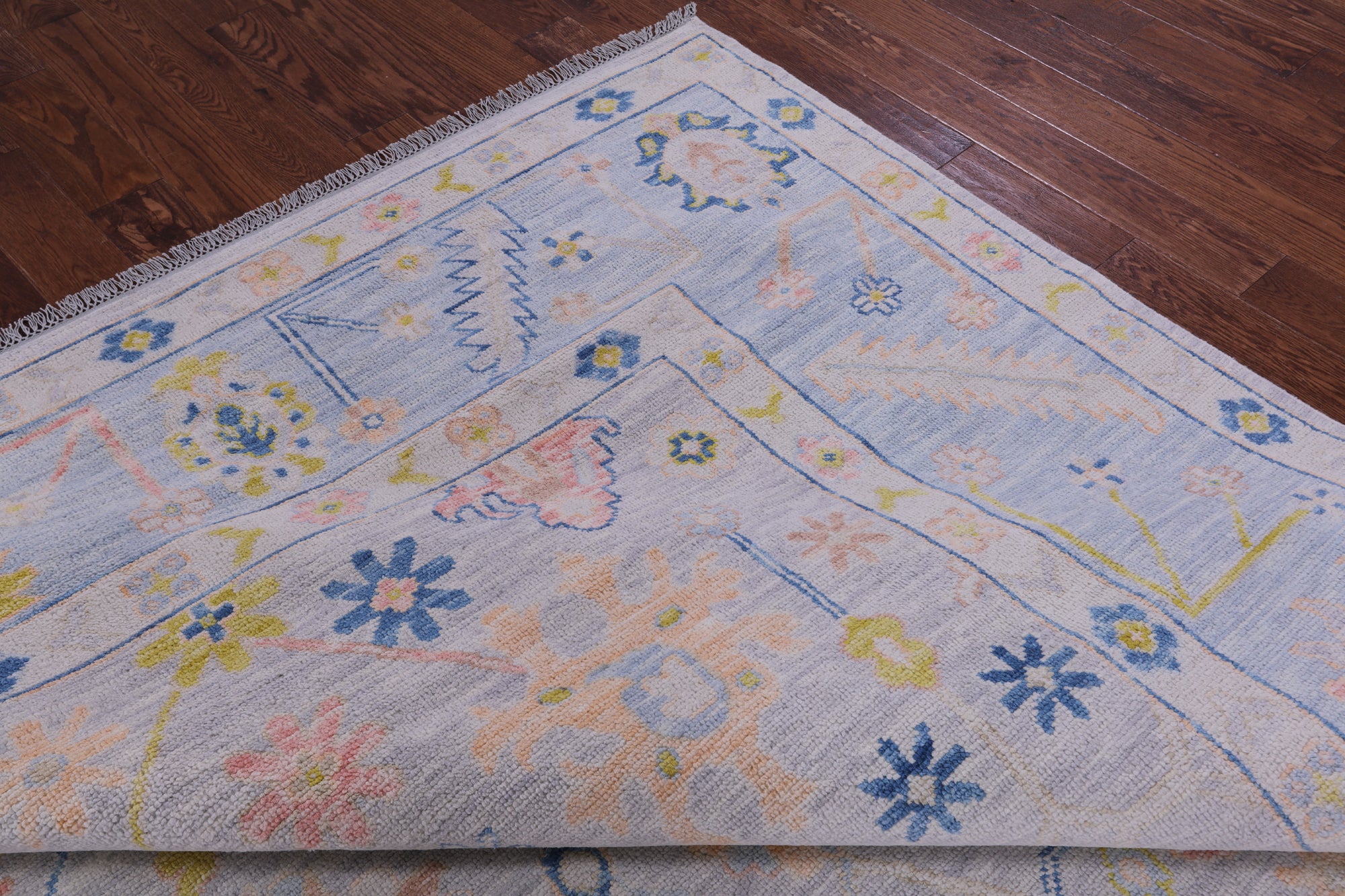 Silver Turkish Oushak Hand Knotted Wool Rug - 10' 3" X 13' 10" - Golden Nile