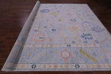 Silver Turkish Oushak Hand Knotted Wool Rug - 10' 3" X 13' 10" - Golden Nile