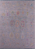 Silver Turkish Oushak Hand Knotted Wool Rug - 10' 0" X 13' 11" - Golden Nile