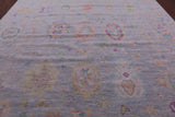 Silver Turkish Oushak Hand Knotted Wool Rug - 10' 0" X 13' 11" - Golden Nile