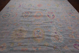 SUPER SALE Silver Turkish Oushak Hand Knotted Wool Rug - 10' 0" X 13' 11"