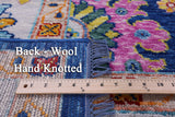 Blue Square Turkish Oushak Hand Knotted Wool Rug - 9' 11" X 10' 0" - Golden Nile