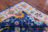 Blue Square Turkish Oushak Hand Knotted Wool Rug - 9' 11" X 10' 0" - Golden Nile