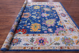 Blue Square Turkish Oushak Hand Knotted Wool Rug - 9' 11" X 10' 0" - Golden Nile