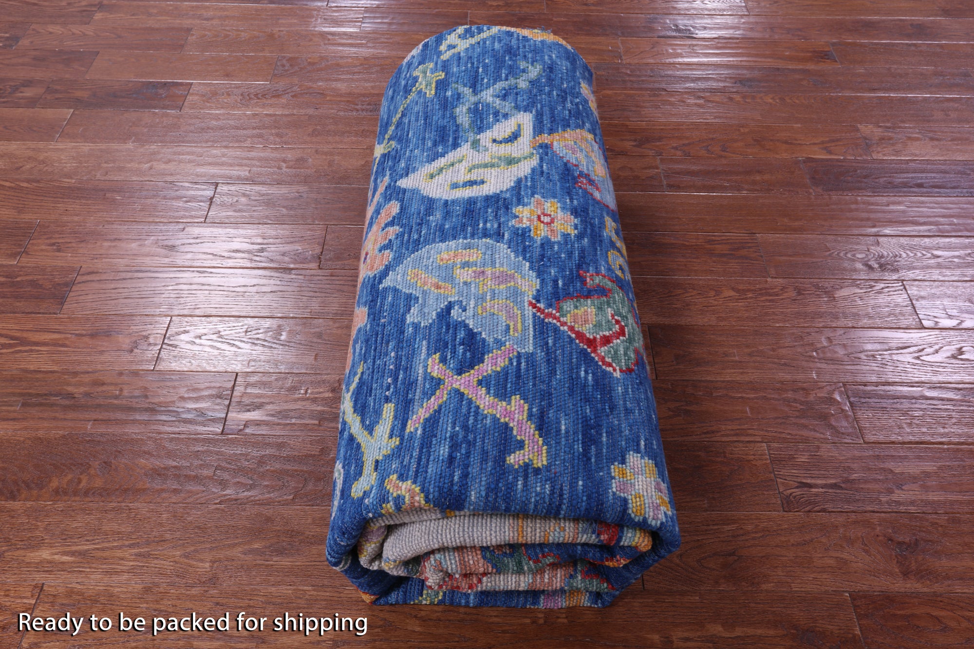 Blue Square Turkish Oushak Hand Knotted Wool Rug - 9' 11" X 10' 0" - Golden Nile