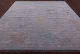Silver Square Turkish Oushak Hand Knotted Wool Rug - 10' 3" X 10' 3" - Golden Nile