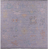 Silver Square Turkish Oushak Hand Knotted Wool Rug - 10' 3" X 10' 3" - Golden Nile
