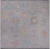 SUPER SALE Silver Square Turkish Oushak Hand Knotted Wool Rug - 10' 3" X 10' 3"