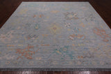 SUPER SALE Silver Square Turkish Oushak Hand Knotted Wool Rug - 10' 3" X 10' 3"