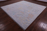 Silver Square Turkish Oushak Hand Knotted Wool Rug - 10' 3" X 10' 3" - Golden Nile