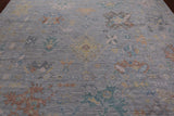 SUPER SALE Silver Square Turkish Oushak Hand Knotted Wool Rug - 10' 3" X 10' 3"