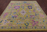 Gold Square Turkish Oushak Hand Knotted Wool Rug - 9' 11" X 10' 1" - Golden Nile