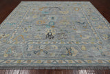 SUPER SALE Silver Square Turkish Oushak Hand Knotted Wool Rug - 10' 0" X 10' 0"