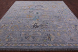 Silver Square Turkish Oushak Hand Knotted Wool Rug - 10' 0" X 10' 0" - Golden Nile