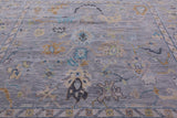 Silver Square Turkish Oushak Hand Knotted Wool Rug - 10' 0" X 10' 0" - Golden Nile