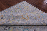 Silver Square Turkish Oushak Hand Knotted Wool Rug - 10' 0" X 10' 0" - Golden Nile