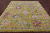 Gold Square Turkish Oushak Hand Knotted Wool Rug - 9' 10" X 10' 3" - Golden Nile