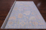 Blue Square Turkish Oushak Hand Knotted Wool Rug - 9' 9" X 10' 3" - Golden Nile