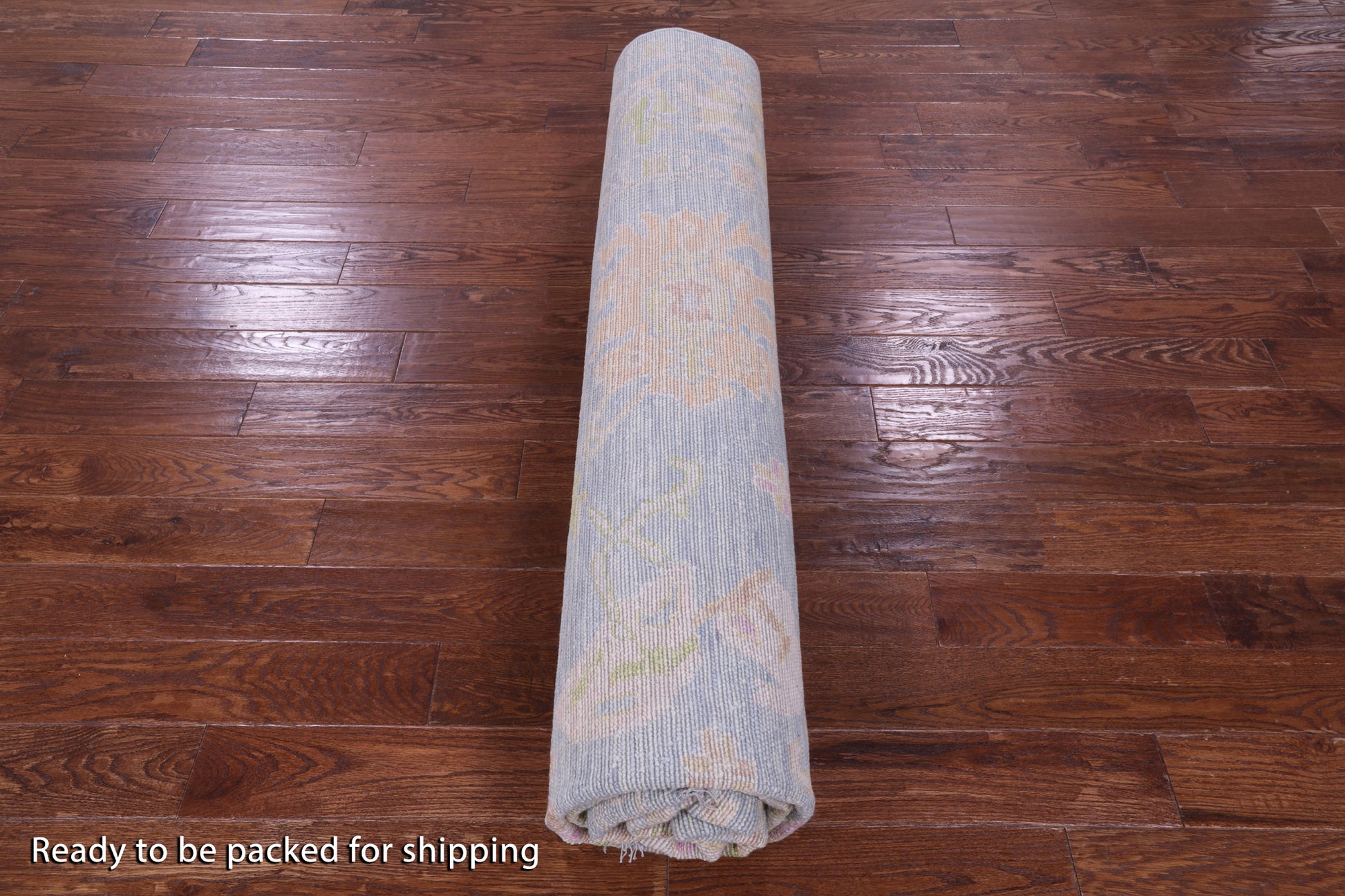 Blue Square Turkish Oushak Hand Knotted Wool Rug - 9' 9" X 10' 3" - Golden Nile