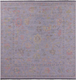 Silver Square Turkish Oushak Hand Knotted Wool Rug - 10' 1" X 10' 4" - Golden Nile