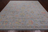 SUPER SALE Silver Square Turkish Oushak Hand Knotted Wool Rug - 10' 1" X 10' 4"