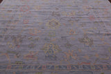 Silver Square Turkish Oushak Hand Knotted Wool Rug - 10' 1" X 10' 4" - Golden Nile