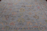 SUPER SALE Silver Square Turkish Oushak Hand Knotted Wool Rug - 10' 1" X 10' 4"