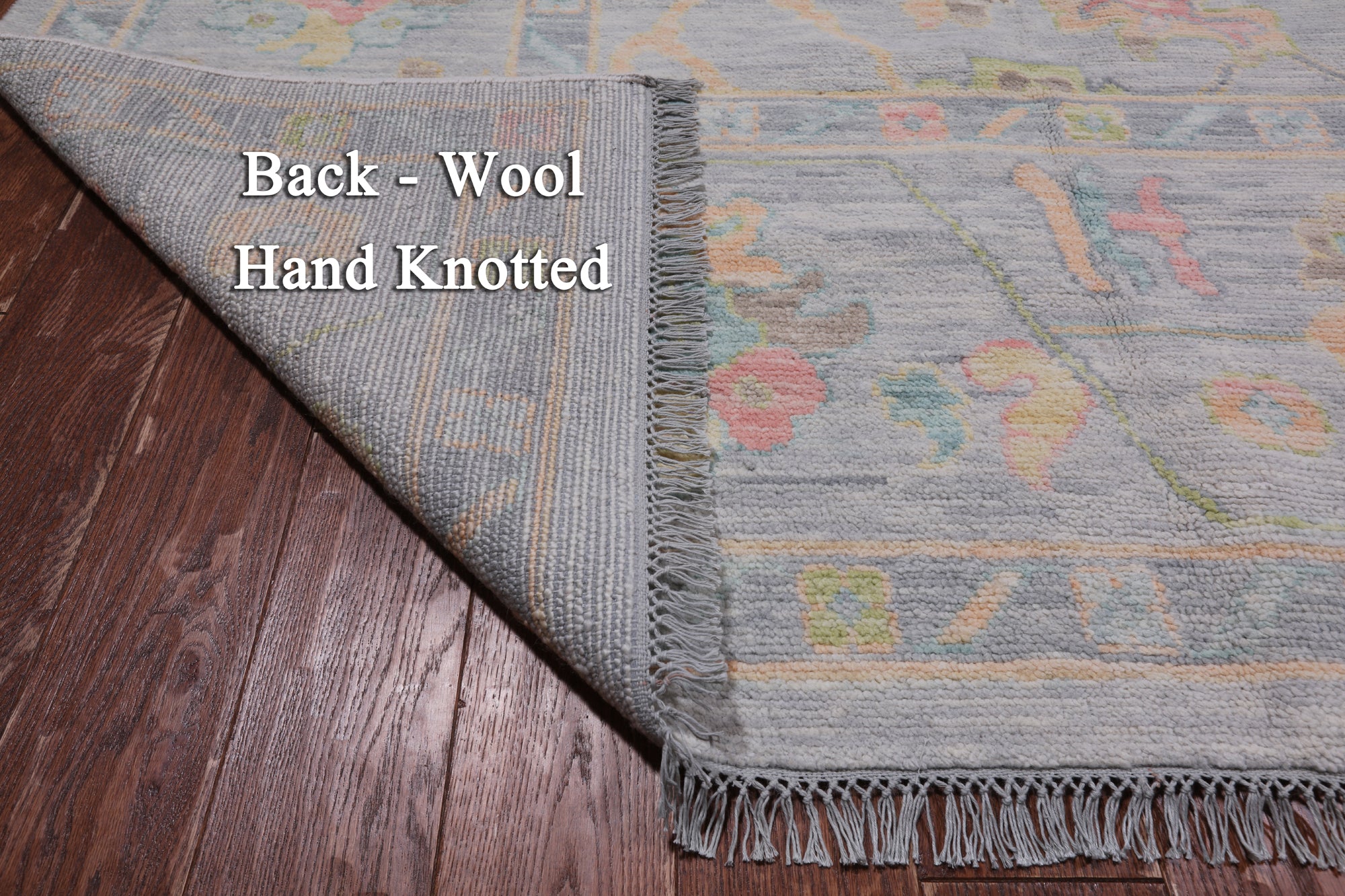 SUPER SALE Silver Square Turkish Oushak Hand Knotted Wool Rug - 10' 1" X 10' 4"