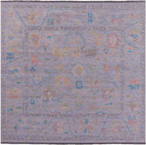 Silver Square Turkish Oushak Handmade Wool Rug - 9' 8" X 10' 0" - Golden Nile